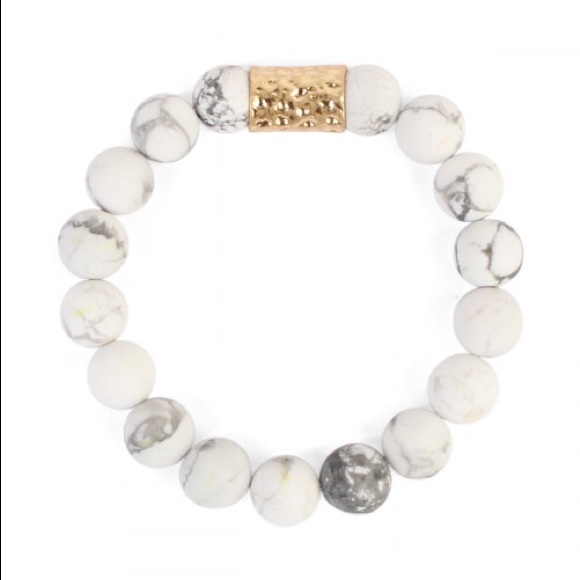 White marble beaded bracelet - Picture 2 of 2